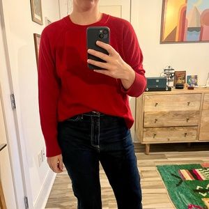 BNWT tomato red crewneck sweater in a cotton blend size XL.l